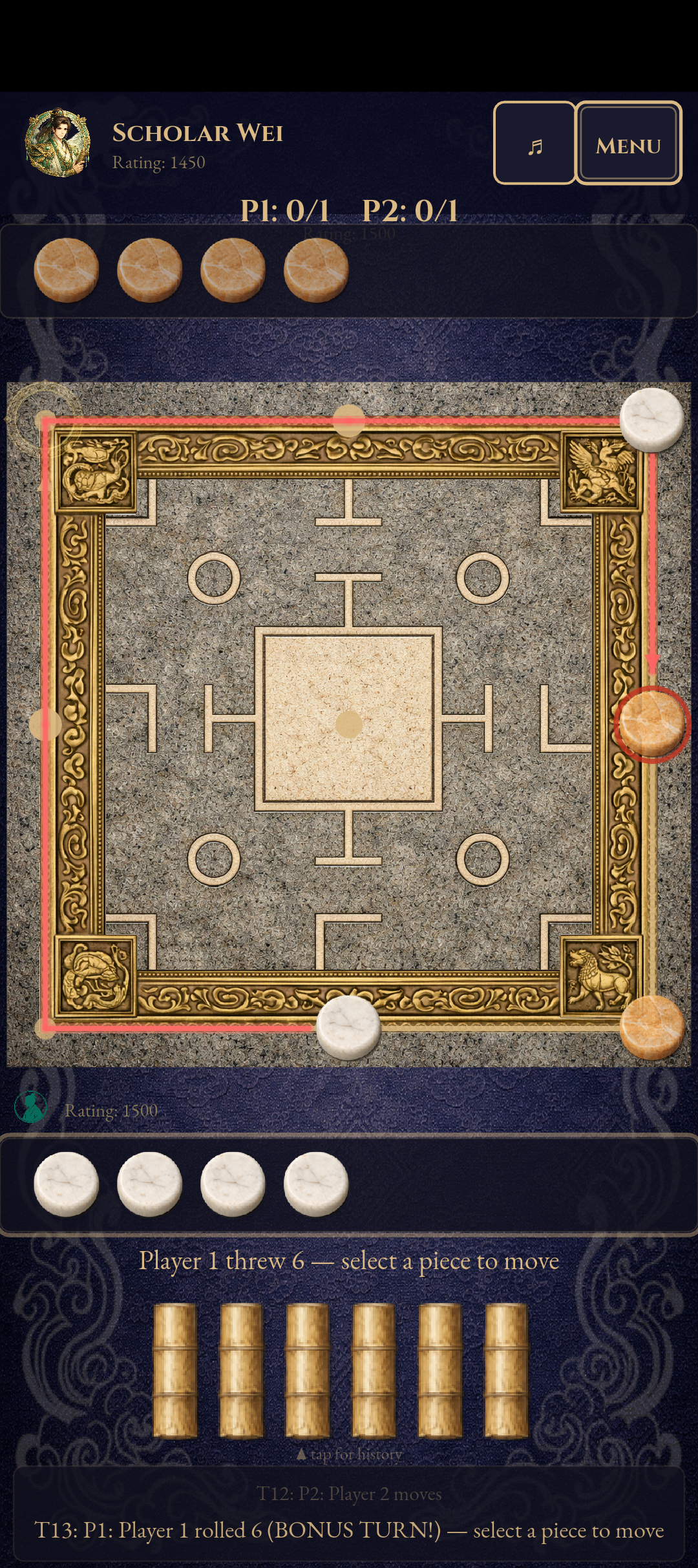 Capturing an opponent's piece